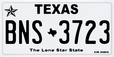TX license plate BNS3723