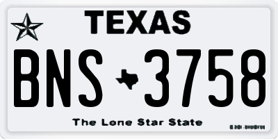 TX license plate BNS3758