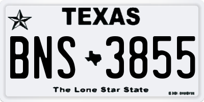 TX license plate BNS3855