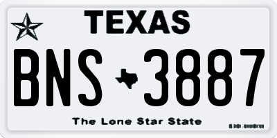 TX license plate BNS3887