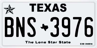 TX license plate BNS3976
