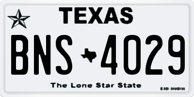TX license plate BNS4029