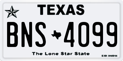 TX license plate BNS4099