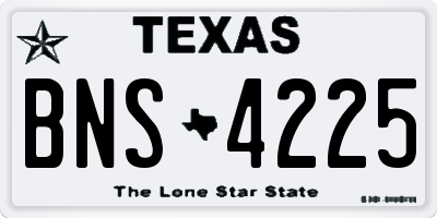 TX license plate BNS4225