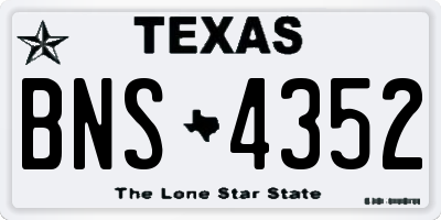 TX license plate BNS4352