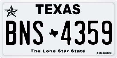TX license plate BNS4359