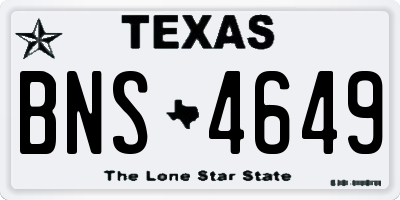 TX license plate BNS4649