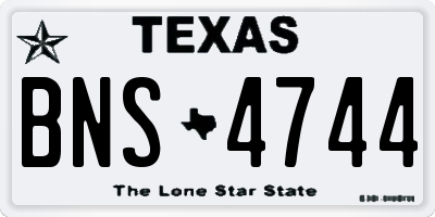 TX license plate BNS4744
