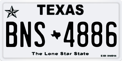 TX license plate BNS4886