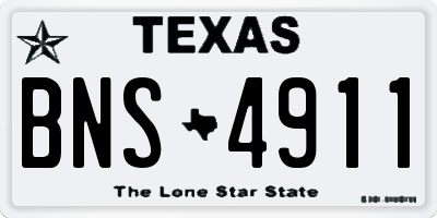 TX license plate BNS4911