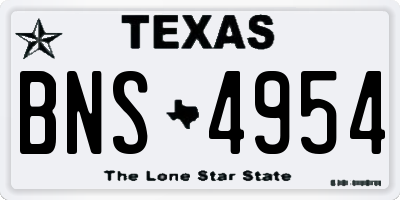 TX license plate BNS4954