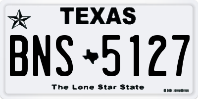TX license plate BNS5127