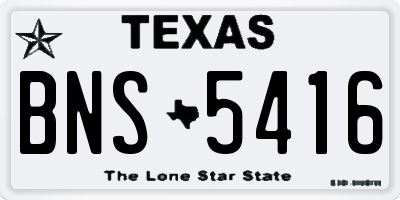 TX license plate BNS5416