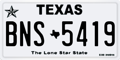 TX license plate BNS5419