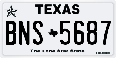 TX license plate BNS5687