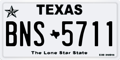 TX license plate BNS5711