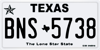 TX license plate BNS5738