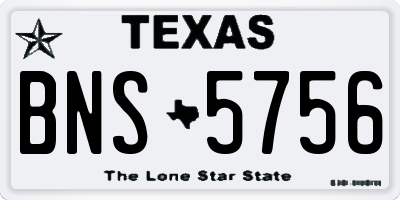 TX license plate BNS5756