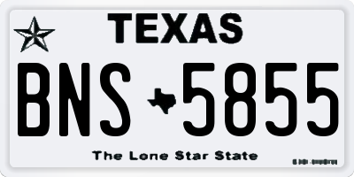 TX license plate BNS5855