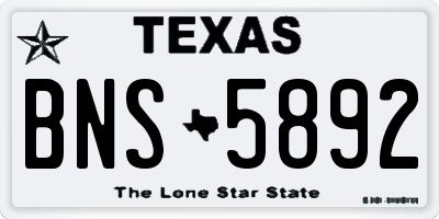 TX license plate BNS5892