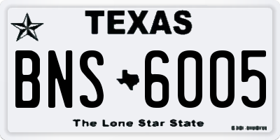 TX license plate BNS6005