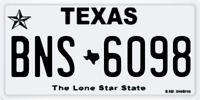 TX license plate BNS6098