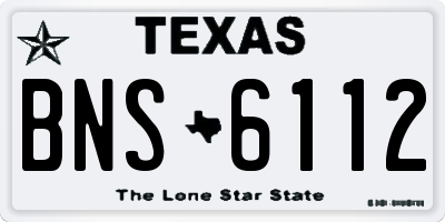 TX license plate BNS6112