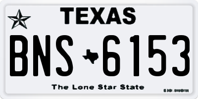 TX license plate BNS6153