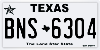 TX license plate BNS6304