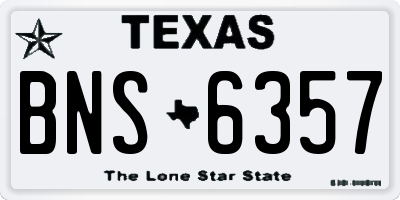 TX license plate BNS6357