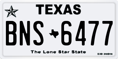 TX license plate BNS6477