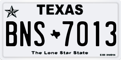 TX license plate BNS7013