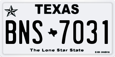 TX license plate BNS7031