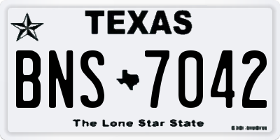TX license plate BNS7042