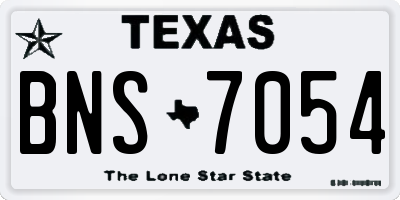 TX license plate BNS7054