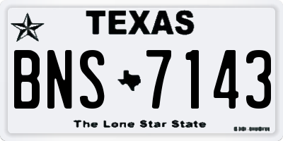TX license plate BNS7143