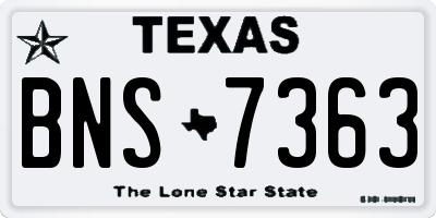 TX license plate BNS7363