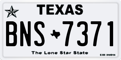 TX license plate BNS7371