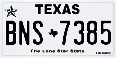 TX license plate BNS7385