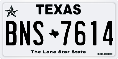 TX license plate BNS7614
