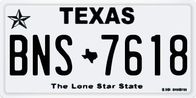 TX license plate BNS7618