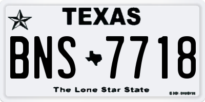 TX license plate BNS7718