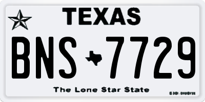 TX license plate BNS7729