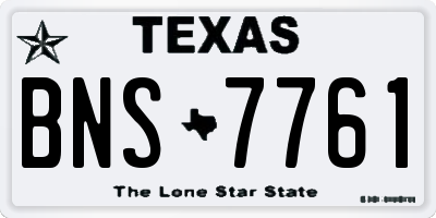 TX license plate BNS7761