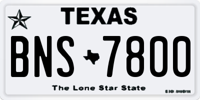 TX license plate BNS7800