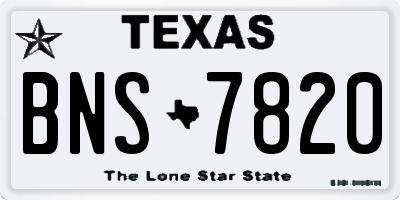 TX license plate BNS7820