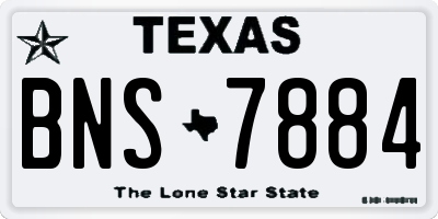 TX license plate BNS7884