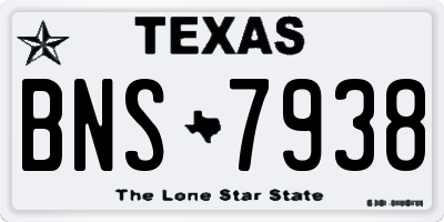 TX license plate BNS7938