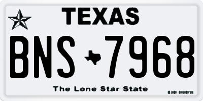 TX license plate BNS7968