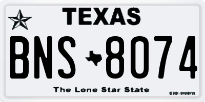 TX license plate BNS8074